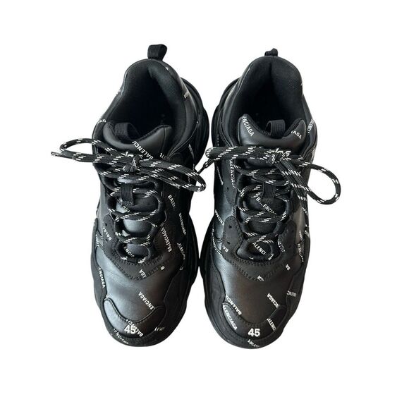Balenciaga Leather Triple S Men's Sneakers Size 45 Size 12 Chunky Shoes Designer - Picture 9 of 15